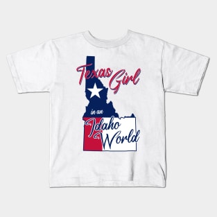 Texas Girl in an Idaho World Kids T-Shirt